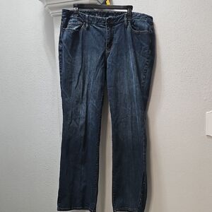 LOFT Dark Wash Blue Denim Boot Cutq Jeans